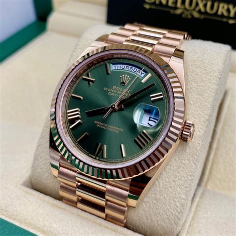 gold rolex green face price|rolex day date everose gold.